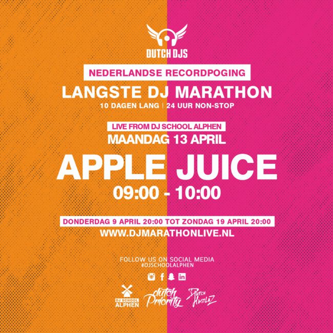 Flyer Dj Marathon Apple Juice
