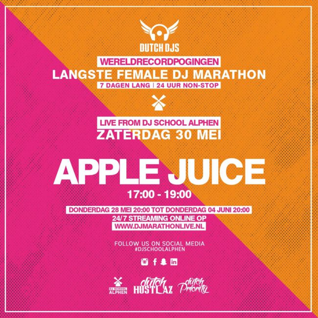 Flyer dj marathon Apple Juice