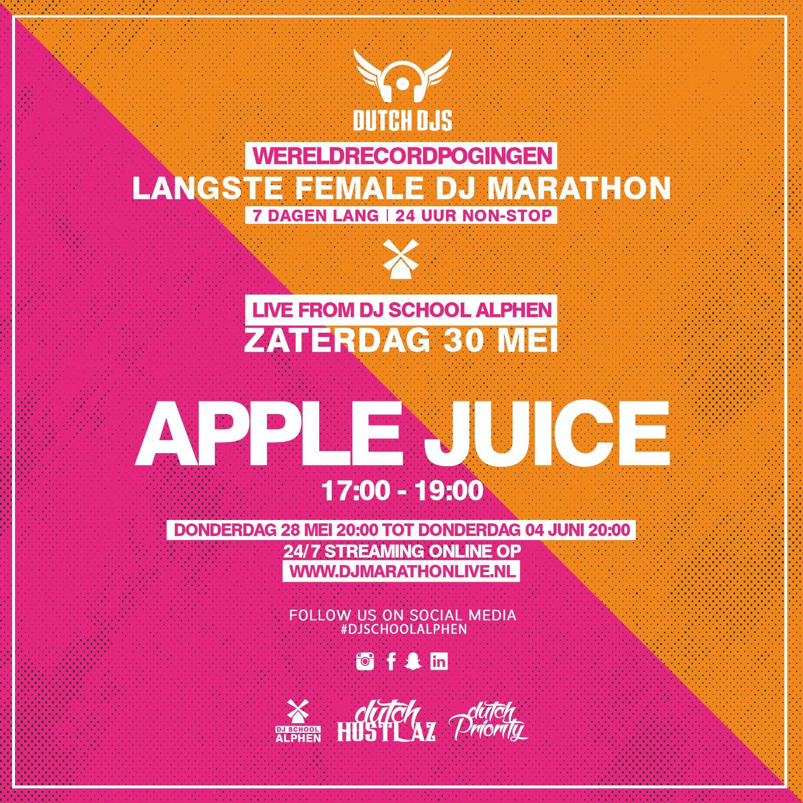Flyer dj marathon Apple Juice
